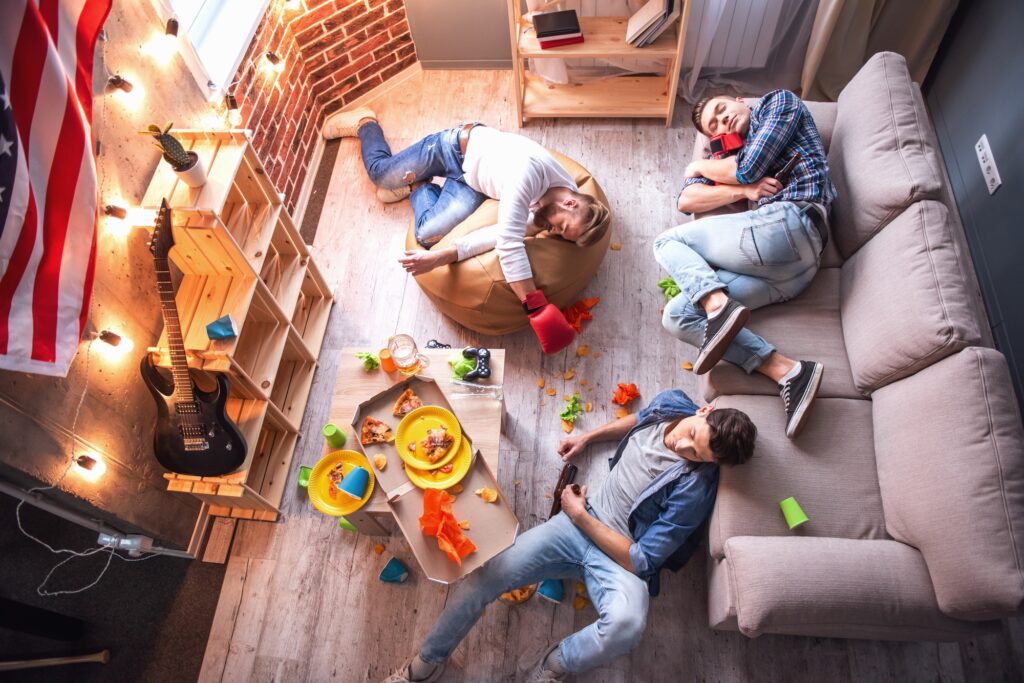 Guys after the party